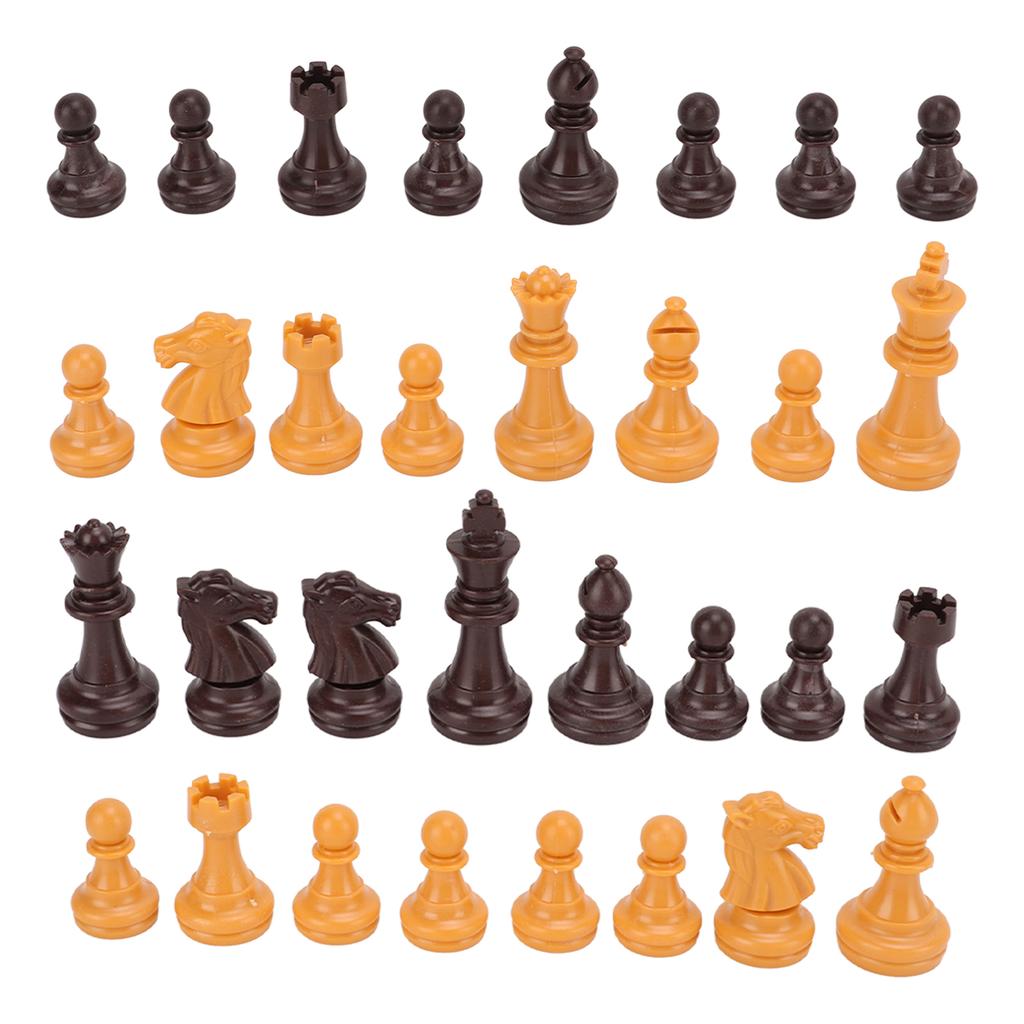 Chess Pieces Only PS Plastic Replacement Chessmen Figurine Pieces 49mm Height King for Party Relaxing(Black White )