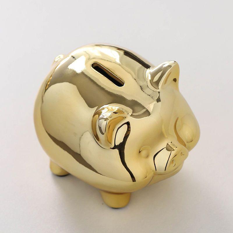 Kreatives Keramik Goldenes Schwein Sparschwein Wohnzimmer Schreibtisch Ornament Zuhause Niedliches Schwein Tier Sparschwein Geschenk Arbeitsplatten Dekoration