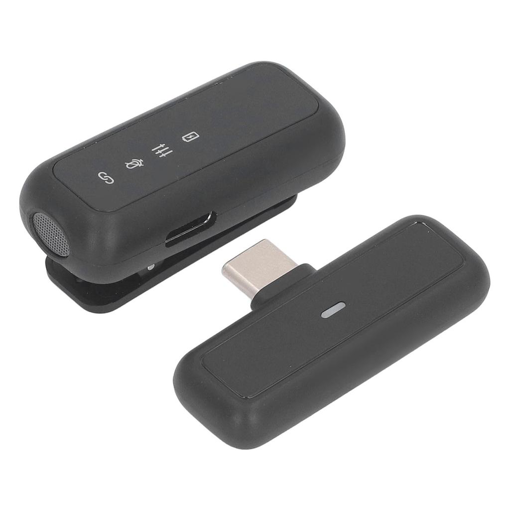 Wireless Lavalier Microphones Type C Noise Reduction Mini Clip On Lapel Mic with Charging Case for Video Recording Live