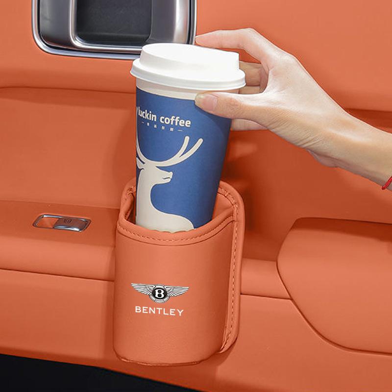 Universal Leather Car Seat Drink Rack Ater Cup Box Accessory For New Bentley Flying Spur Continental GT Bentayga Mulsanne