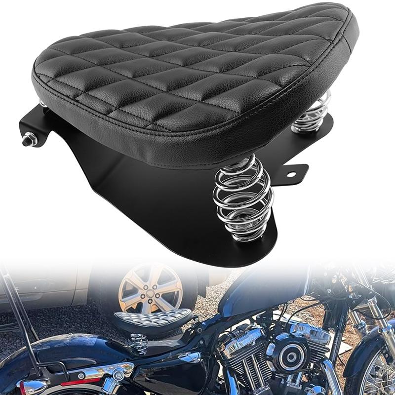 

Для Harley Custom Chopper Sportster Bobber Honda Yamaha 1 комплект Мотоциклетное ПУ кожаное одиночное сиденье с 3-дюймовым пружинным кронштейном Ретро чёрный
