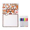 Fridge Magnetic Message Board with 8 Marker Pens Cartoon Dog Dry-Erase Note Board Refrigerator Magnet Whiteboard Decoration