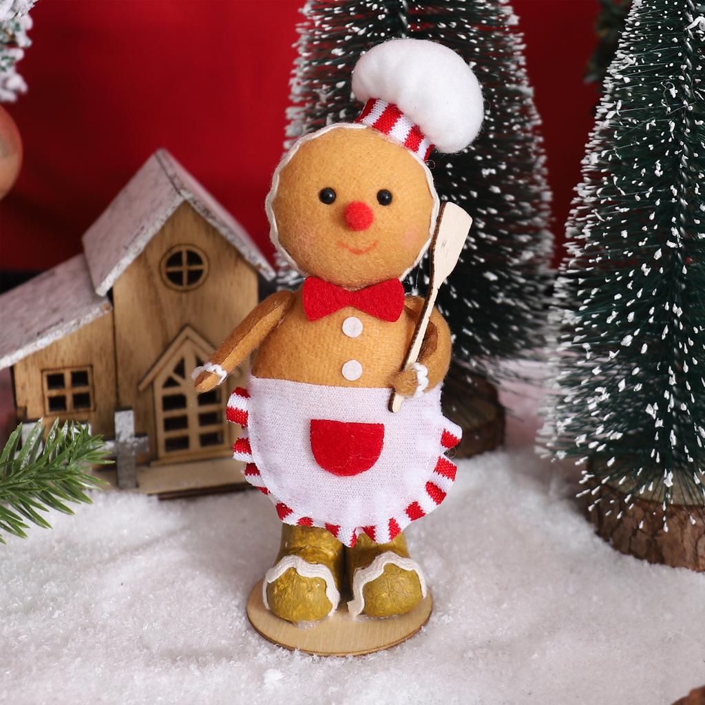 Pluszowe Piernikowe Lalki Kucharz Piernikowy Ludzik Ozdoby Świąteczne na Biurko Na Nowy Rok Imprezę Festiwal Prezent Dekoracja Artykuły Domowe