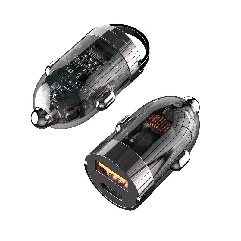 Unsichtbarer 100W Dual PD Schnell-Autoladeadapter