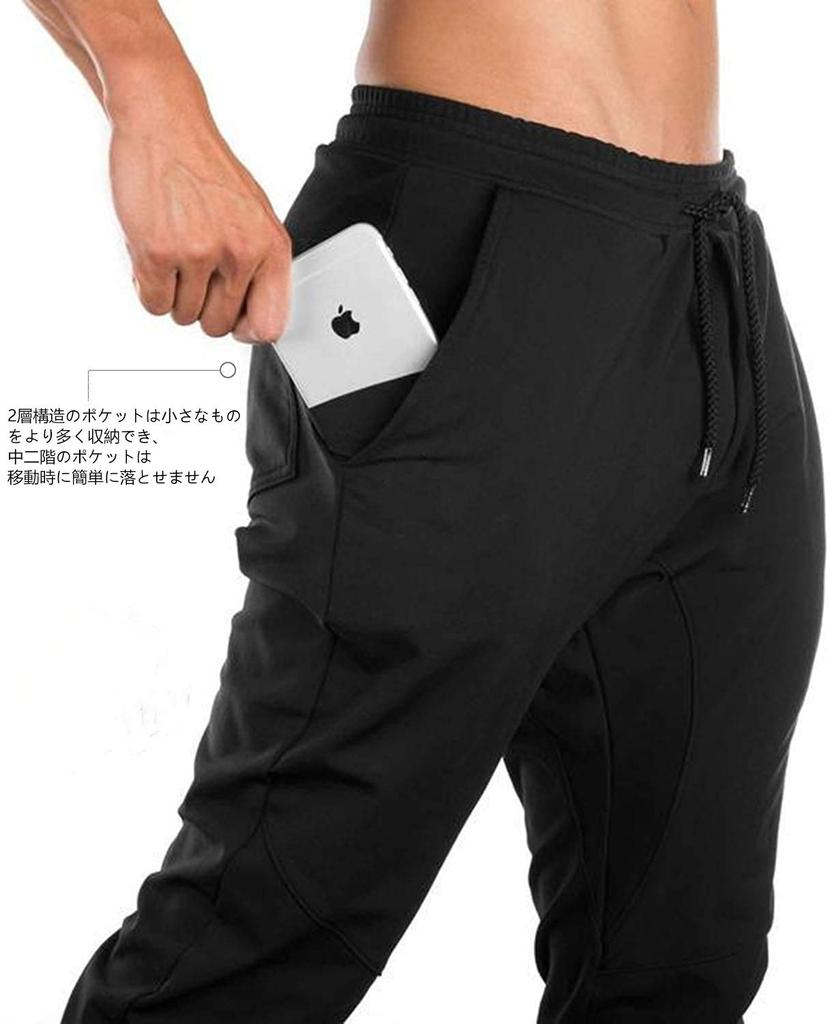 SHANLIANG Men's Gym Jogger Pants, Slim Fit Sweatpants for Strength Training, Breathable and Stretchable (Size L, 02-Black)