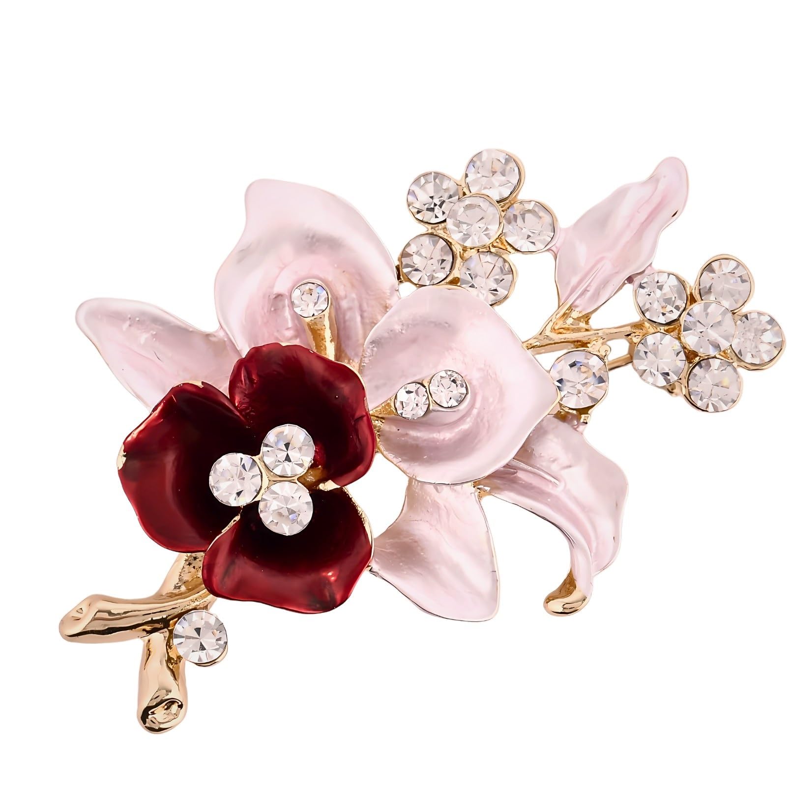 

Miaomyao Brooch for Elegant Casual Box Wine Red [MiaoMiao] Women, Violet, Flower, Leaf, Jewelry, Cross, Set,