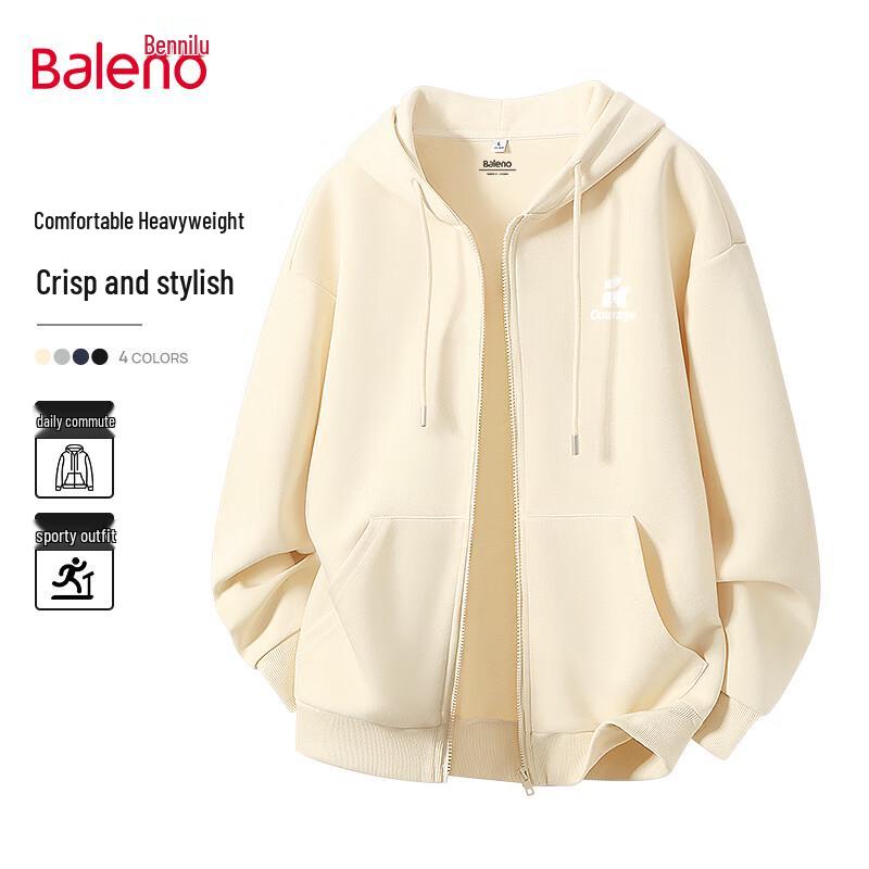

Baleno Men s Casual Zip-Up Hooded Jacket L