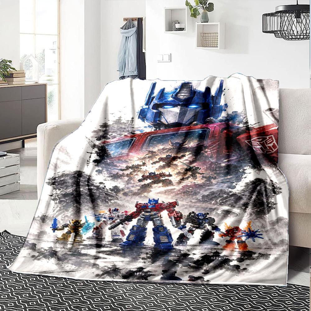 TRANSFORMERS Print Flannel Blanket High Quality Warm Comfortable Cover for All Seasons Perfect for Gifts Home Decor