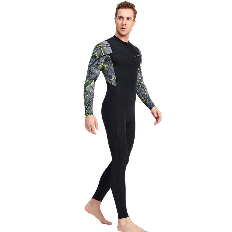 Men's Quick-Dry Lycra Wetsuit: Long Sleeve, Full Length, Sun Protection for Diving and Surfing