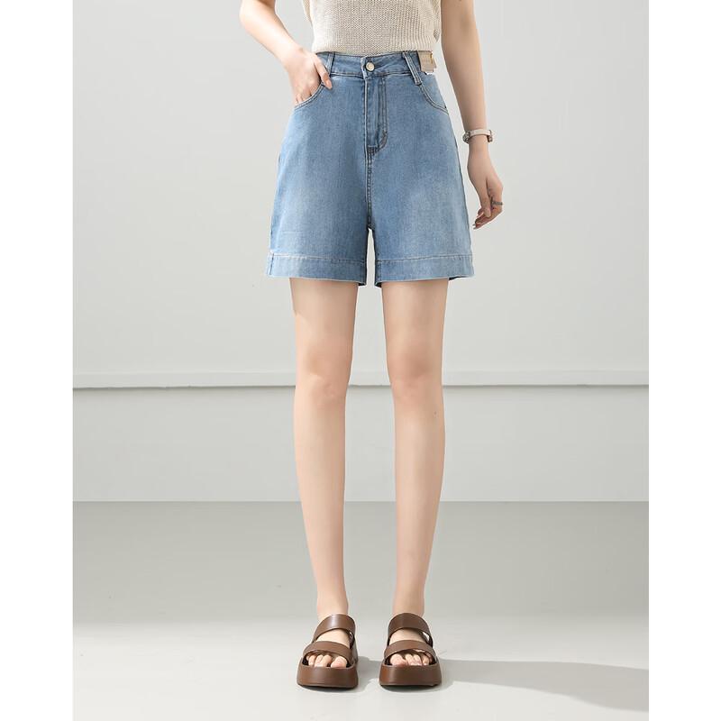 TERRE BLEUE Women's High-Waisted Denim Shorts