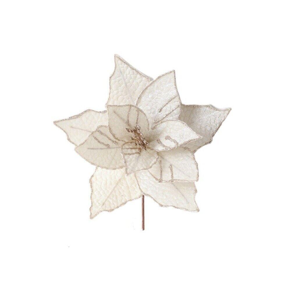 Large Size Festive Glitter Flower High-grade Xmas Tree Decorations New Artificial Xmas Flower