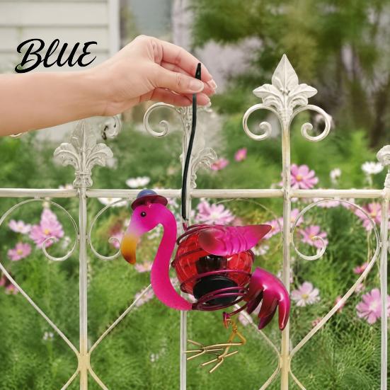 Metal Outdoor Yard Hanging Decor Waterproof IP65 Solar Lamps Beetle Butterfly Flamingo Garden Light  Powered Bee Ornaments for Porch LED Animal Lamp