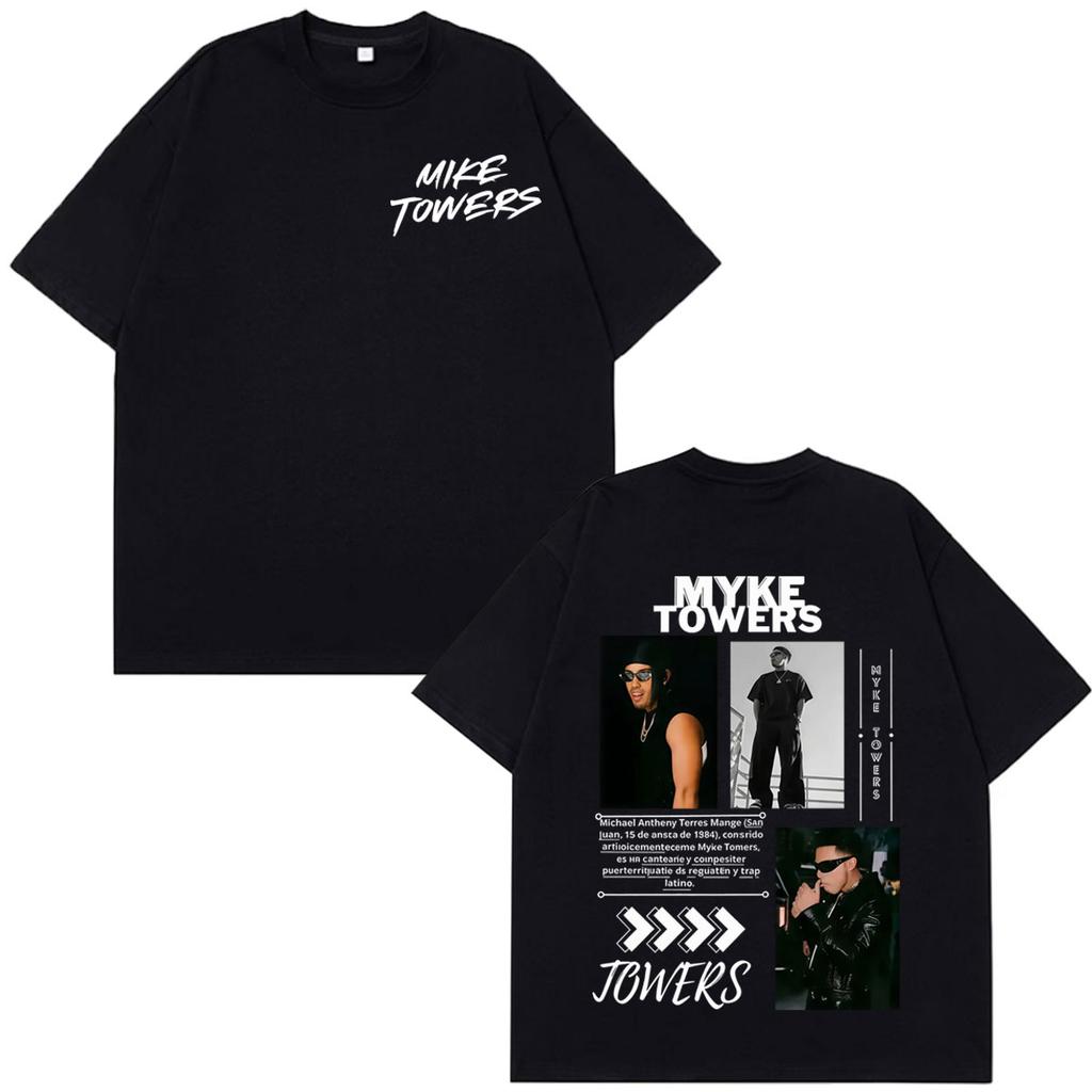Myke Towers Young Kingz 2026 Album Tour Cover Tshirt Unisex Unisex Fashion Hip Hop T Shirts Shortsleeved Casual Cotton T Shirts