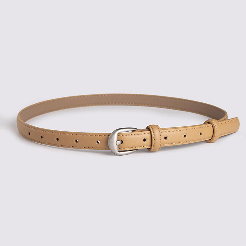 Faux Simple Women Leather Waist Belt Office Casual Fashion Round Buckle Metal