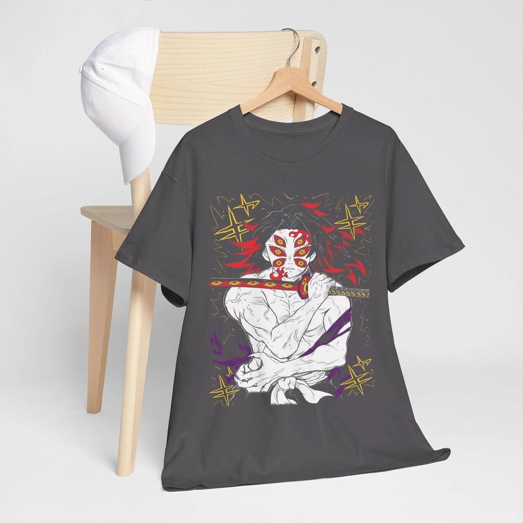 2026 Summer Demon Slayer Anime Kokushibo Printed Loose Shortsleeved Pure Cotton Childrens Tshirt Unisex Casual Loose Y2k