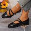 Fashion Women Simple and high-quality High Heel Square Toe Casual 2025 High Quality Ladies Shoes Buckle Strap Solid Fashion
