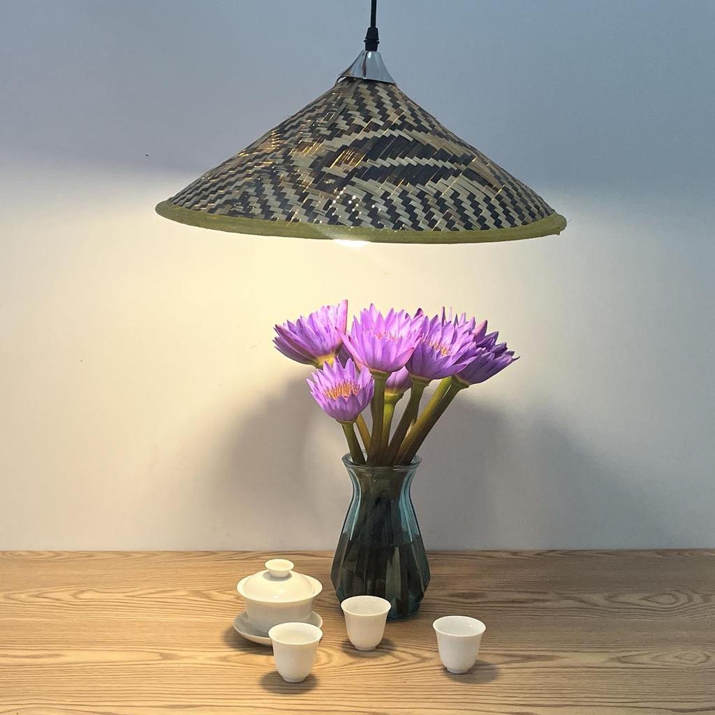 Retro Chinese Bamboo Pendant Light: Nostalgic Straw Hat Design for Hot Pot and Local Cuisine Restaurants