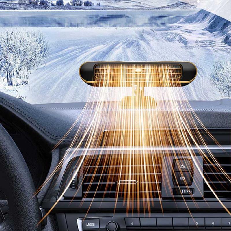 New Electric Car Heater Air Cooler Fan 12V Portable Demister Defroster Heating Fan 200W Dryer Windshield Defogging Accessroi