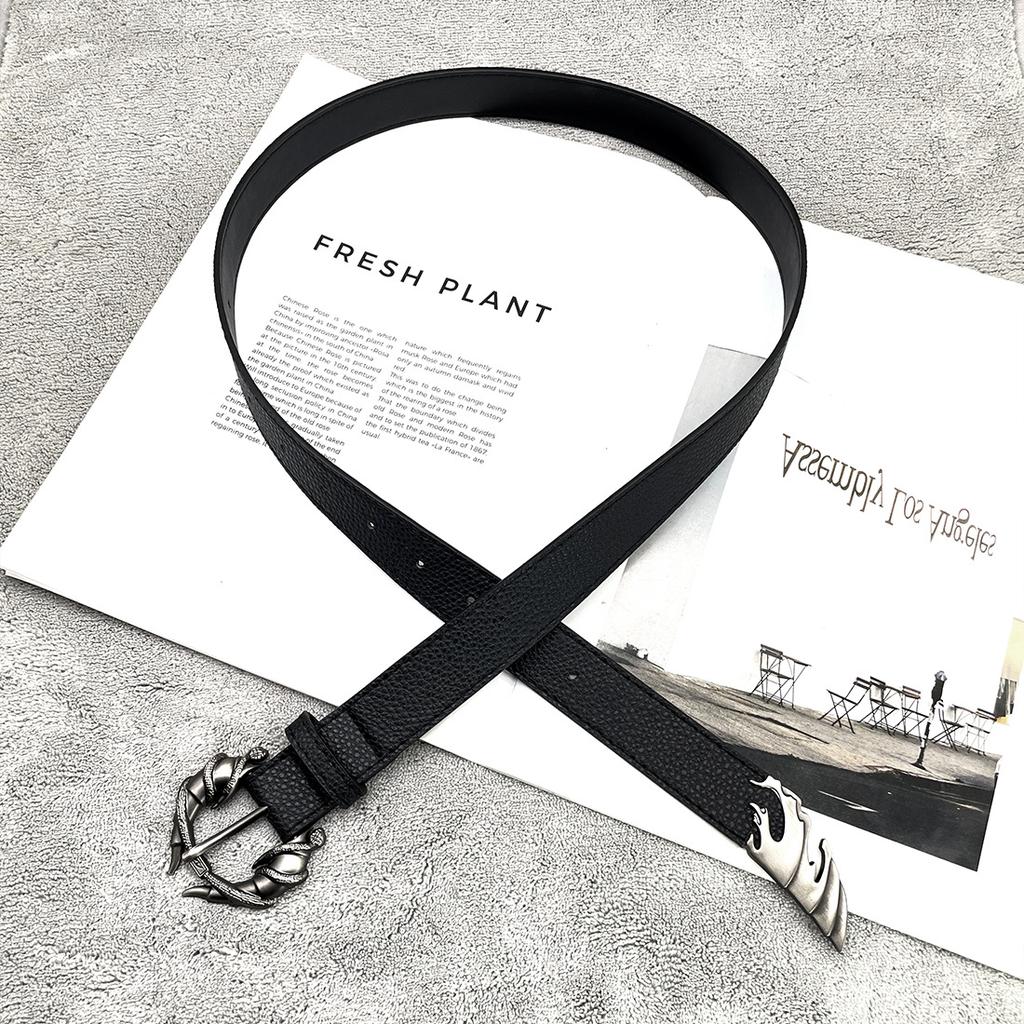 Special-shaped Double Snake Wound Horn Dragon Claw Buckle Design Sense Niche Belt Trousers Accessories Men's Belt Candle Dragon Belt