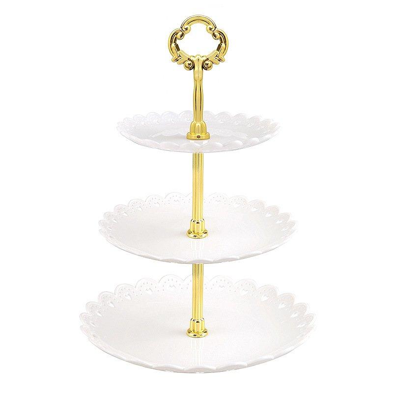 Three-layer Cake Stand European Candy Fruit Plate Party Dessert Cake Table Self-help Display Home Table Decoration Trays