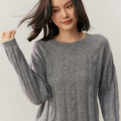 Qinghe 100% Reiner Kaschmir Damenpullover - Ultraweicher Luxus Winterpullover