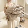 OEING Flannel Bubble Rabbit Fleece Blanket