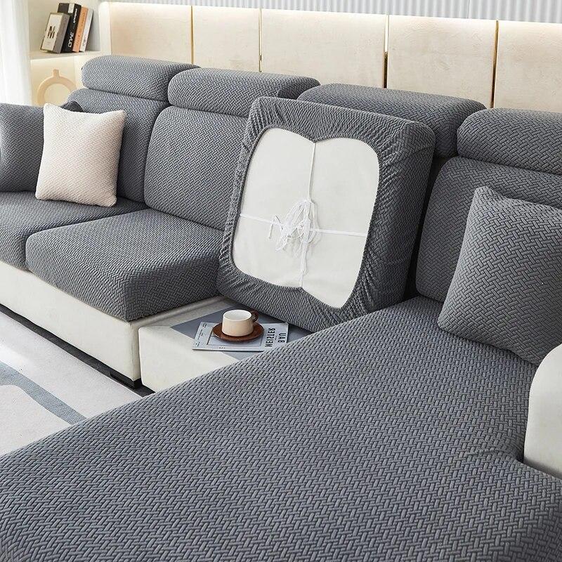 

Толстый жаккардовый плюшевый чехол для диванной подушки, длинная подушка для спины, эластичный защитный чехол для 1/2/3/4 сидений, чехол для дивана S-HEAD