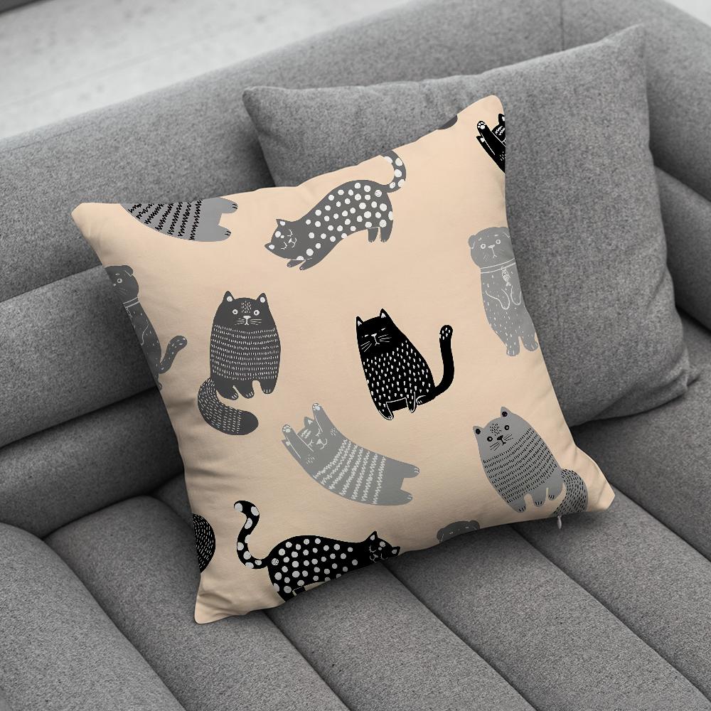 Cute Cat Print Pillow Case Soft Cushion Cases for Farmhouse Sofa Decor Home Decorations and Protector