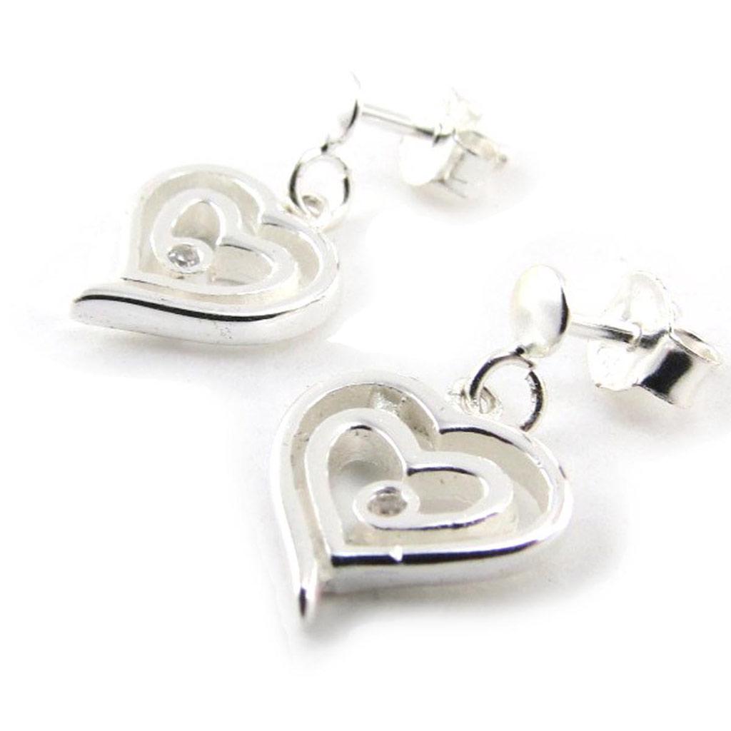 Les Trésors De Lily [G1959] - Silver 'Love' Earrings