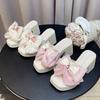 Women's Chunky-Heel High-Heel Sandals With Bow And Buckle Detail, Solid Color Versatile Cute Style.