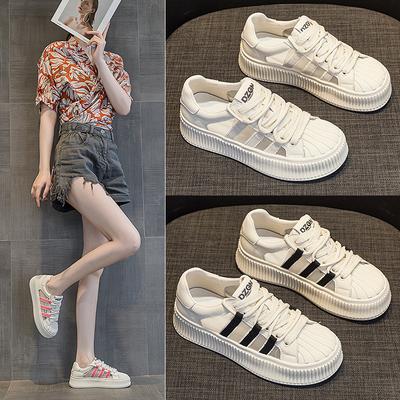 2025 Spring and Summer New Little White Shoes Women's Platform Versatile Mesh Board Shoes Casual Sports Breathable Biscuit Shoes Internet Celebrity