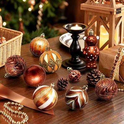 Christmas Ball Set Shatterproof Christmas Tree Ornaments Hanging Ball Pendant Intricate Designs Xmas Decorations For Home Indoor