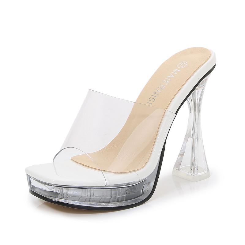 Fashion Nightclubs Fish Mouth Shoes Thick Heel Waterproof Platform High Heels Catwalk Model Women's Sandals Catwalk Pole Dance Shoes