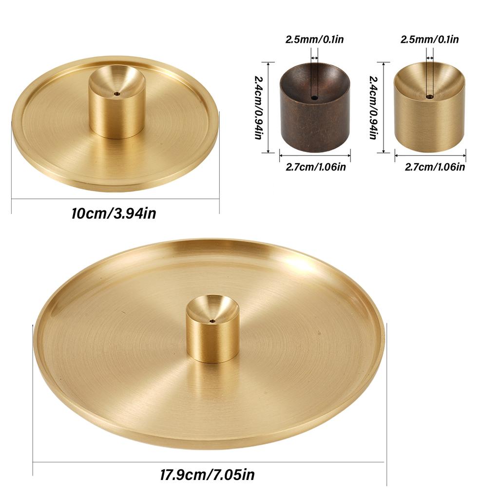 Elegant Brass Incenses Stick Burners with Ashes Catchers Tray for Meditation Home Decors Incenses Cones Holder Set