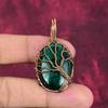 Tree Of Life Malachite Pendant Real Gemstone Jewelry Copper Wire Wrapped Pendant