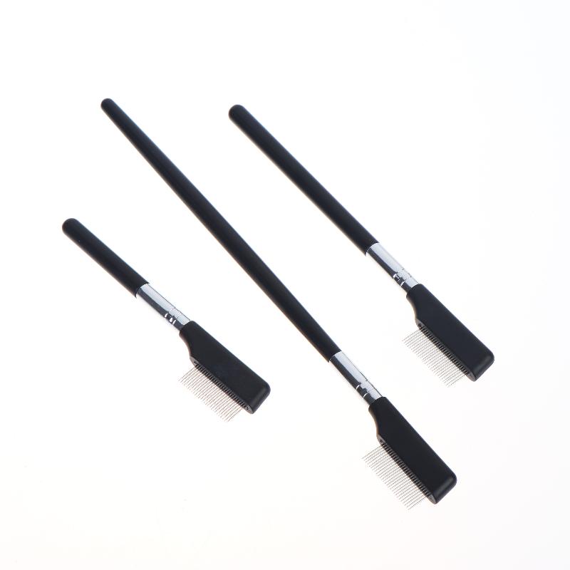 1Pcs Eyelash Brush To Groom Separate Eyelashes Black Grooming Brushes Makeup Tool Eyelash Comb Metal Eyelash Separator Tools