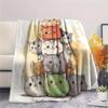 Stacked Cats  Print Flannel Blanket, High quality Comfortable for All Seasons, Home Decor, Warmth and Comfort