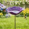 Handgefertigte Metall-Blumen-Gartenspieße, Bestäuber-Trinkstation, Bienen-Trinkstation für den Garten, Metall-Vogelbad für Hof, Rasen, Blumenbeet, Terrasse