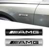 AABGV1 2Pcs 3D Metal AMG Emblem Car Body Fender Logo Stickers For Mercedes Benz B/C/E/S Class A Class C200L GLC GLE GLK CLA AMG