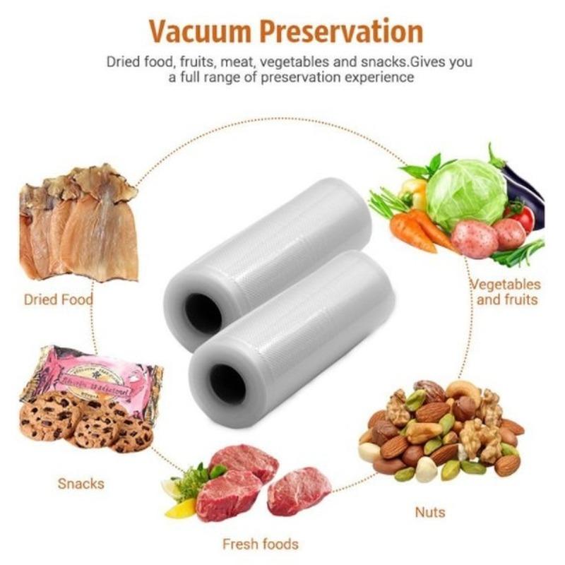 1 Roll Thicker Kitchen Vacuum Sealing Bags Reusable Rolls Fresh-keeping Food Saver Refrigerator Storage Bag Packages for Freezing