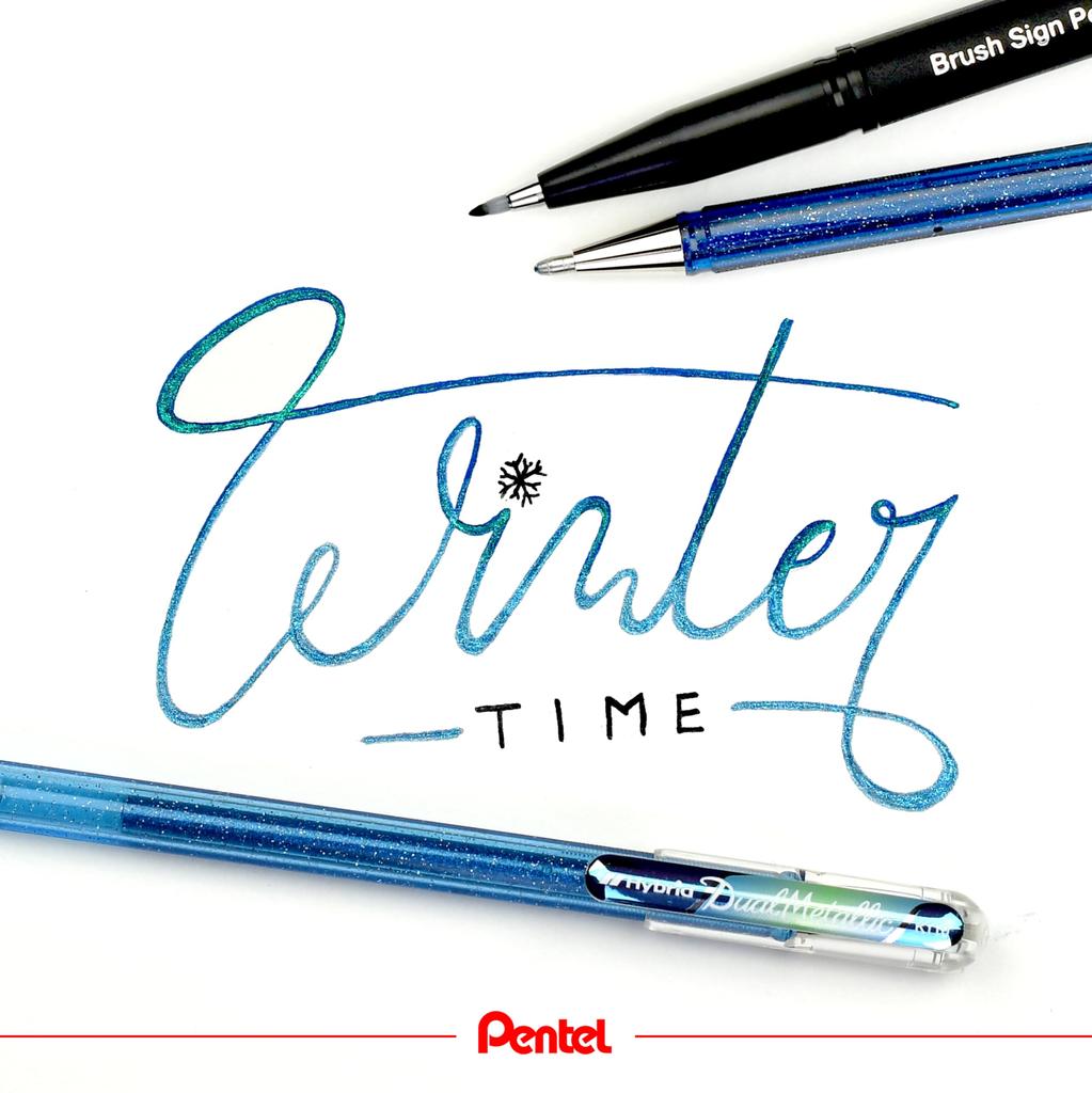 Pentel Hybrid Dual Metallic Liquid Gel Roller Pen Sparkling Metallic Colors YK110/8-M - 8-Pack,