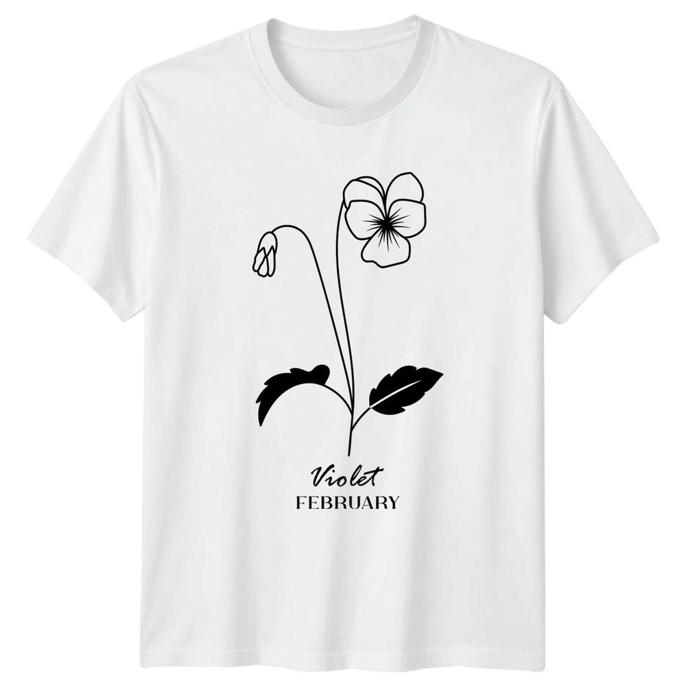 Violet February Unisexs TShirt February Birth Flower Birthday Gift For Her S