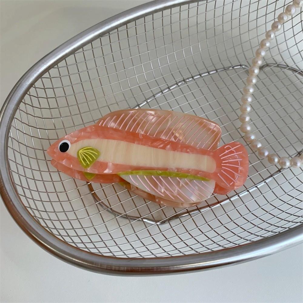 Acrylic Guppy Hair Claw Korean Style Acetic Acid Hair Claw Silver Arowana Shark Clip  Headwear