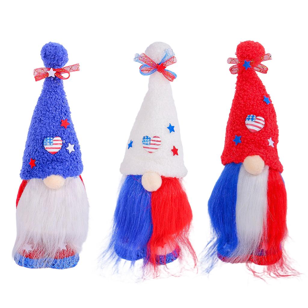 American Independence Day Hat Faceless Forest Elderly Doll, Creative Home Ornament
