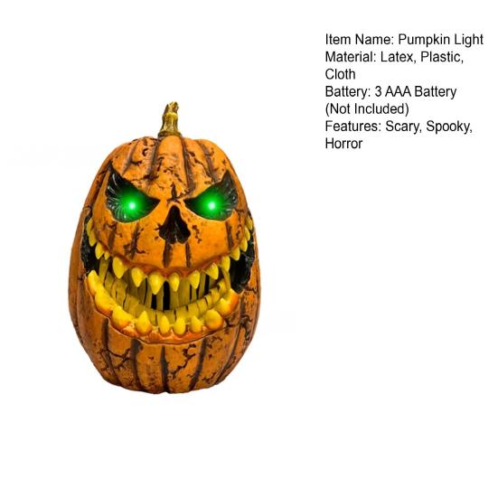 Halloween Pumpkin Light Decoration Mouth Open Extendable Scary Pumpkin Lantern with Glowing Eyes for Porch Patio Indoor Outdoor Decor