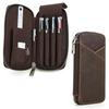 Nannlia Crazy Horse Leather Pen Case Pencil Box 4 Holder Ranking Mechanical Lead Student ID Pocket Included (Brown)