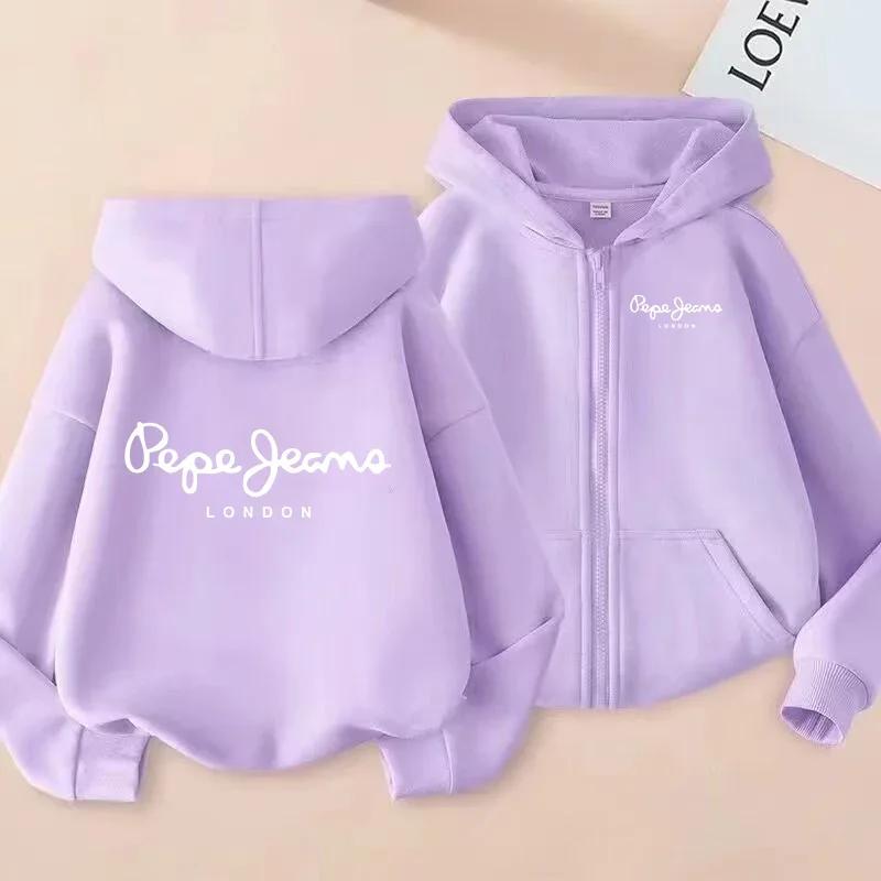 Cardigan Felpa con Cappuccio e Zip per Bambini Felpa Stile Ragazzi Ragazze 3-12 Anni Marca Top Sportivo Moda Casual Affascinante Ampio Cappotto Vestiti