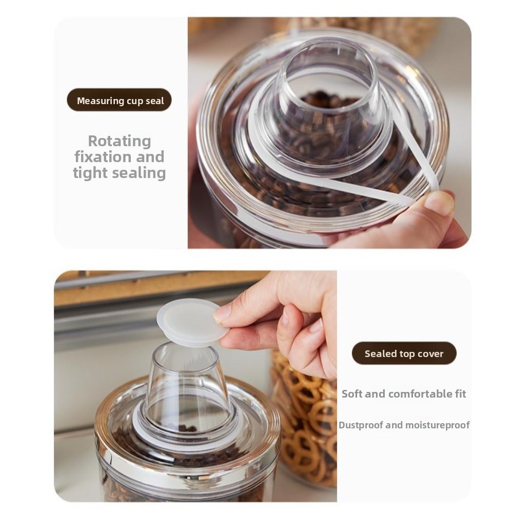 Transparent Fresh Keeper Bin Jar Coffee Bean Sealed Grain Tank Food Storage Container  Kitchen