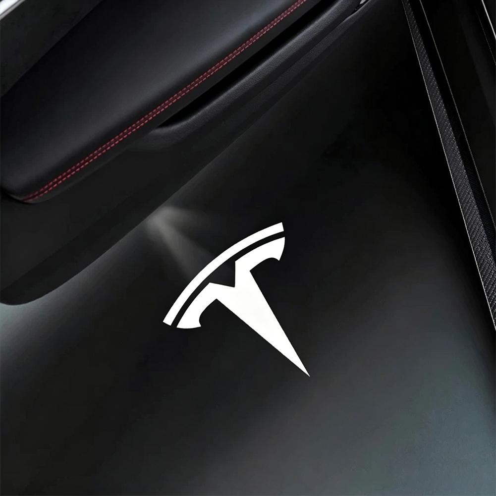 ALA1 2Pcs Car Door Projector Lamps Welcome Lights Accessories For Tesla Model 3 Model S Model X Model Y Cybertruck Roadster/Valve Cap