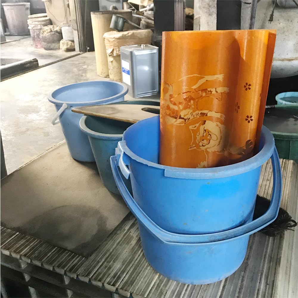 Kyosuke Made In Tenugui Hand 34 X Jomon Shade Clay Cotton Japan, Chū-dyed (Japanese Towel), 90cm, Style, Figurine, 100%